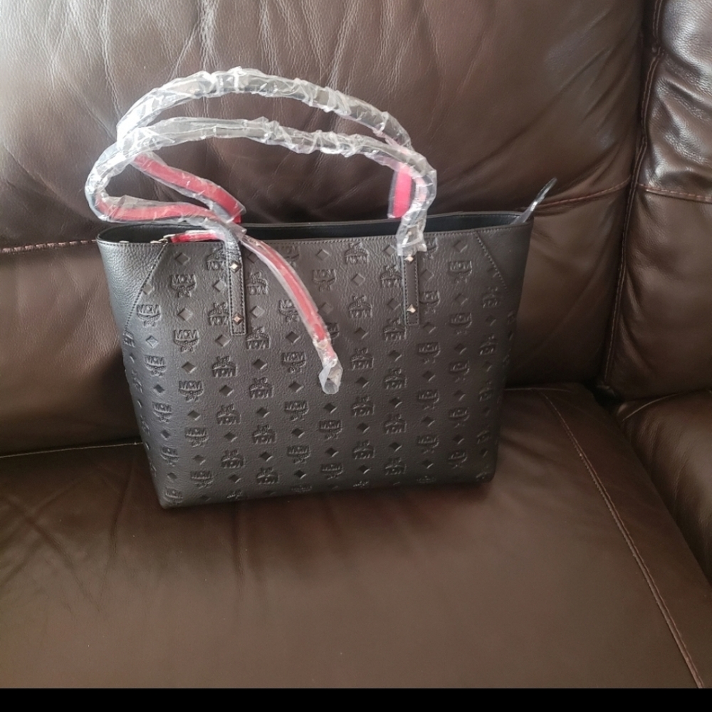 MCM Black Leather Tote